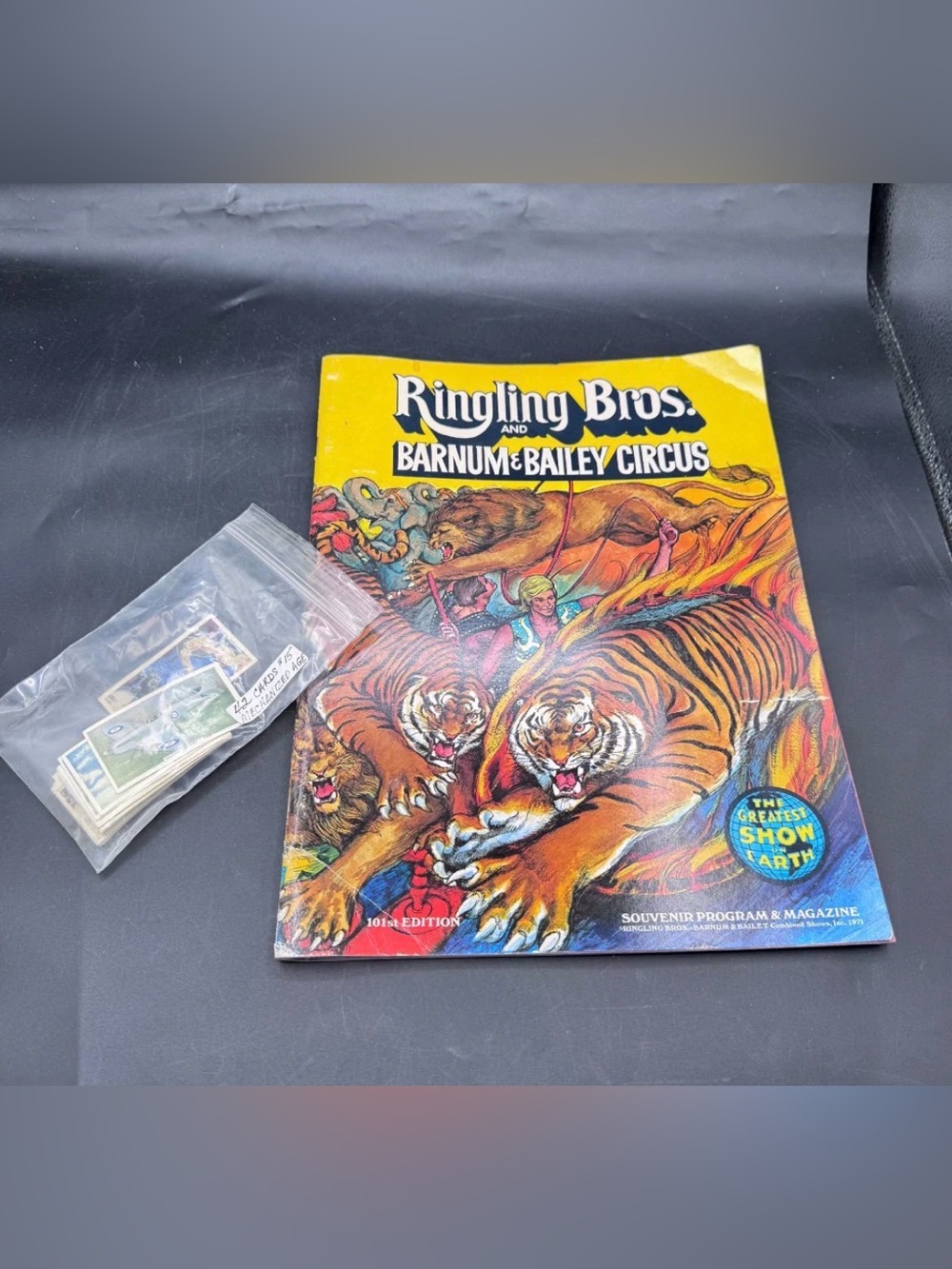 Vintage 1971 Ringling Bros 101st Program& 42 Godfrey Phillips 1936/37 Cards Lot